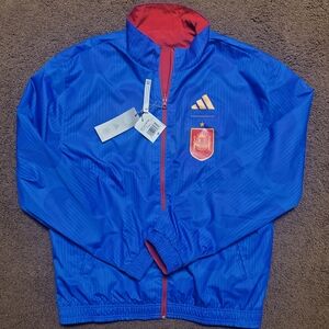 Adidas Spain World Cup Soccer Anthem Reversible Jacket Men's Size Medium HE8920